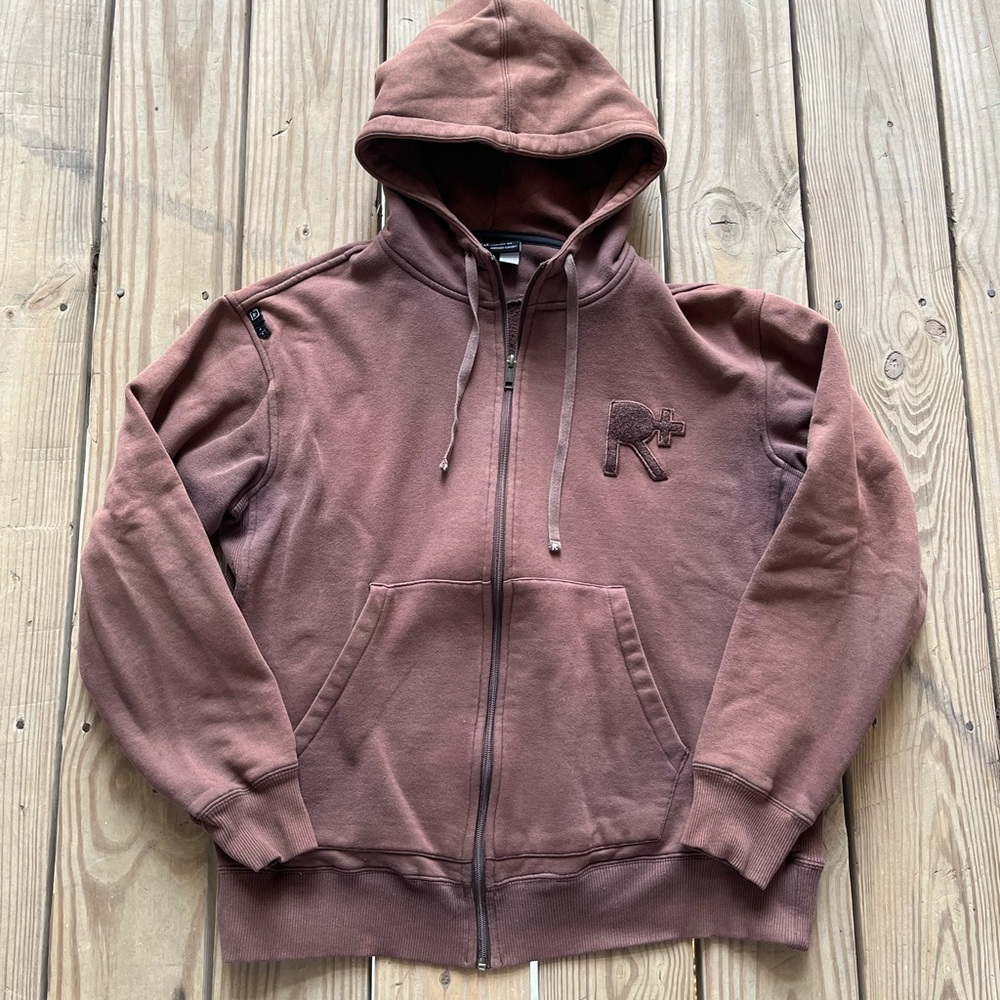 Y2K RocaWear Brown Sun Faded Hoodie Sz M